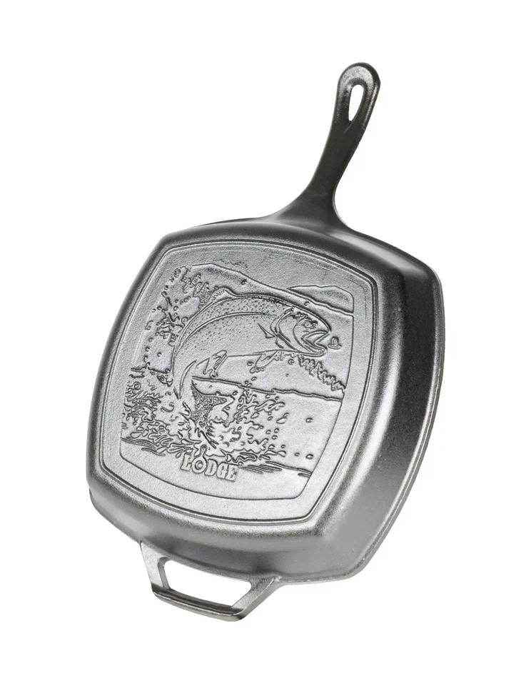 Wildlife Series™ 26 cm Square Cast Iron Fish Grill Pan
